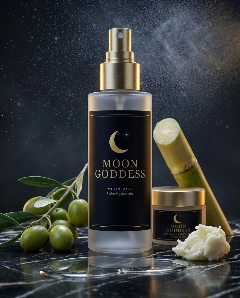 Moon Mist and Lunar Lip Treatment with olives and sugarcane